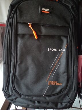 Sporto Black and Orange Kids Backpack